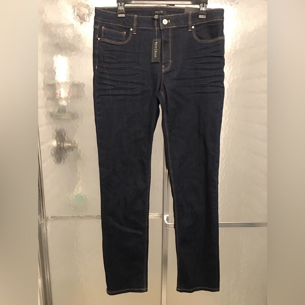 New Sz 12 R skinny WHBM jeans. Has some stretch. Very comfortable.